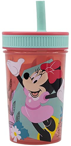 Stor WIEDERVERWENDBARER KINDERBECHER MIT SILIKONSTROHHALM 465ML | MINNIE MOUSE MOUSE BEING MORE MINNIE MOUSE