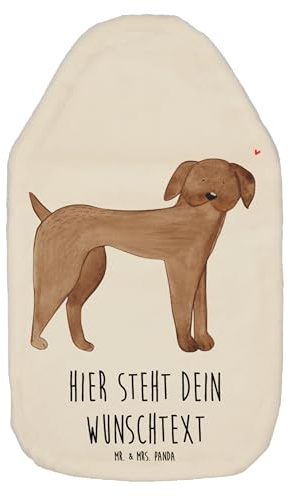 Mr. & Mrs. Panda Wärmflasche personalisiert Hund Dogge - Weiß