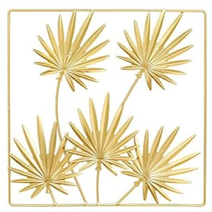 zalati Escultura de pared de metal colgante ornamento para el hogar sala de estar decoración - palma, cuadrado