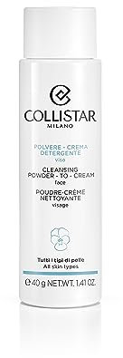 Collistar Polvere-Crema Detergente Viso, formulato senza acqua, deterge la pelle eliminando residui di makeup, inquinamento e impurità, per tutti i tipi di pelle, 40g