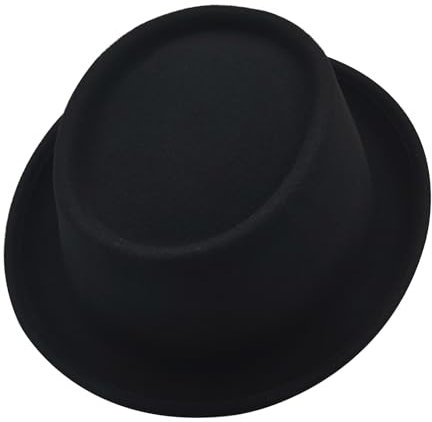 Pork Pie Herren Hut Damen Fedora Filzhut 100% Wolle Schwarz Trilby Hut