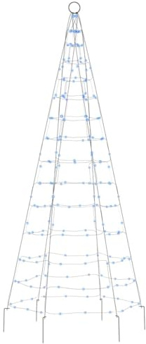 Gecheer Christmas Tree light Christmas Tree on Flagpole Twinkling Xmas Tree Lights Christmas Lights Indoor Outdoor Decoration 200 LEDs Blue 180 cm