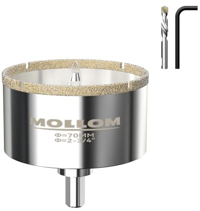 MOLLOM 2-3/4 (70mm) Diamant-Lochsäge mit 2 Zentrierbohrern