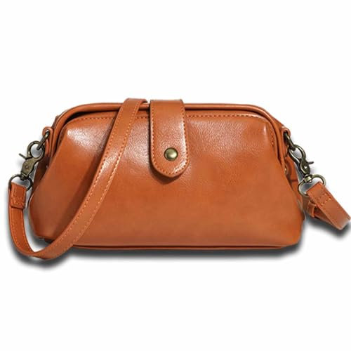 Lipski Langrents Retro-Handtasche, hochwertige handgefertigte Retro-Ledertasche, Damen-Umhängetasche aus Vintage-Leder, Messenger-Tasche (B)