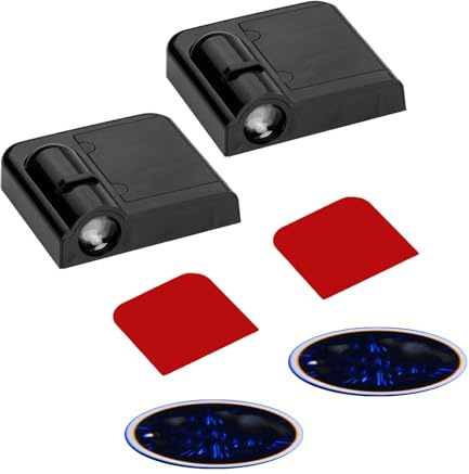 Fyearfly Lampada per Proiettore per Portiera Auto, Lampada di Benvenuto per Portiera Auto a LED Professionale, Elegante, Luminosa, Senza Cablaggio, Accessori per Auto (Tipo 2)