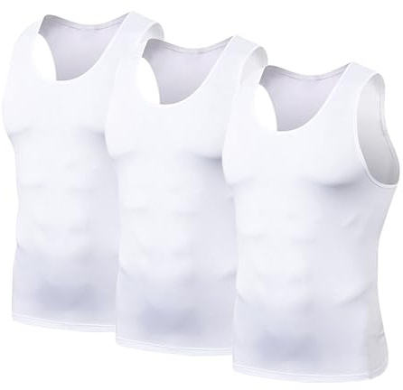 HYCOPROT 1 or 3er Pack Kompressions Tank Tops für Herren, Atmungsaktives Ärmelloses T-Shirt Quick Dry Unterhemd Funktionsshirt Achselshirts für Fitness Gym