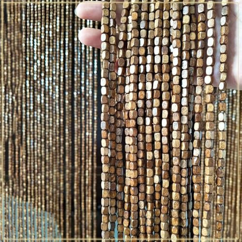 Wooden Beaded Bamboo Door Curtain,Fly Screen Curtain Wood Beaded Curtain,50-140 Strands Door String Curtains for Doorway,Hanging Room Divider for Hallway Entrance Window,WxH-120strands-120x150cm