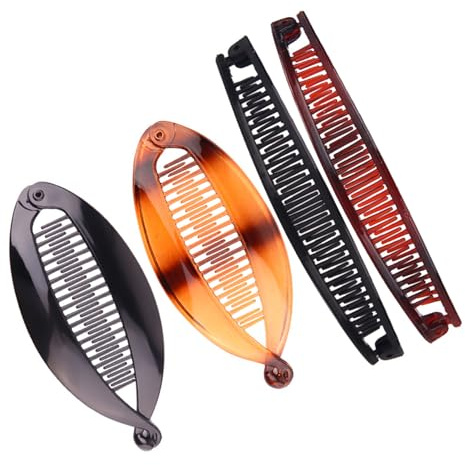 4 Banana Clip, Elegante Haarspange für Damen, Banana Clip für Pferdeschwanz, Stylische Haar Clips für Dickes Haar Haarstyling Zubehör Eleganter Haarschmuck
