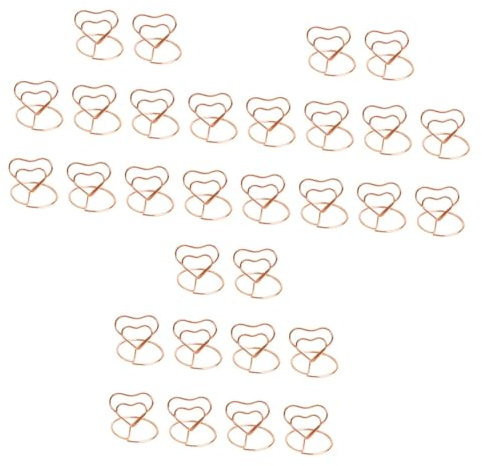 SEWACC 30 Stk Hochzeitsbedarf Herzhalter Tischkartenhalter Ringe Bildhalter Für Tischnummernkartenhalter Bildhalter Für Tische Weihnachtskartenhalter Display Tisch-memo-klemmen