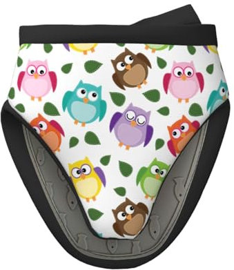 Modèle De Hibou avec des Feuilles Fermées Yeux Croisés Humour Drôle Comique Artistique, Mini Gants de Cuisine en Silicone, Gants de Cuisine antidérapants résistants à la Chaleur
