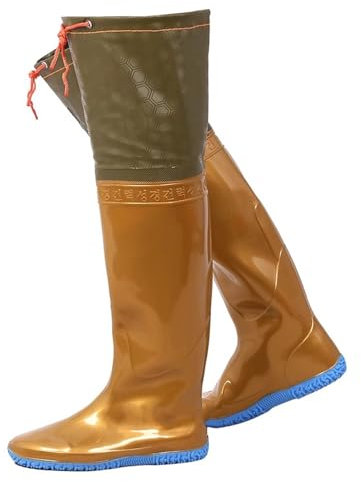 KPHYMOD Watstiefel wasserdichte Angel-Wathose Aus PVC Für Damen Und Herren, Leichte Und Bequem Zu Tragende Jagd-Hüftstiefel Mit Verstellbarem Kordelzug(34 EU)