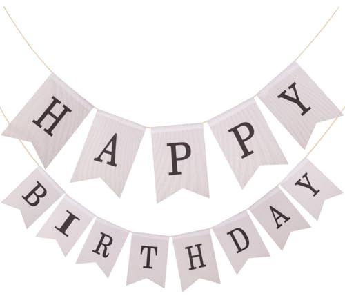 Cartel de feliz cumpleaños, pancarta de feliz cumpleaños, guirnalda rústica de cumpleaños, guirnalda colgante de fiesta, guirnalda de cumpleaños, chimenea, decoración de fiesta de cumpleaños