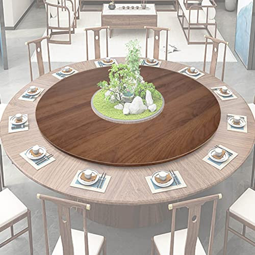 Plateau de service rond en bois pour salle à manger - Plateau rotatif de cuisine - Plateau pivotant facile à partager - 50 cm - Couleur D