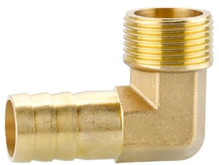 MOUMOUTEN Brass 3/4 Hose Barb Elbow 90 Degree L Right Angle Barbed Fitting, Male Thread Barb Splicer Mender Joiner Hose Fitting Adapter Connector for Air Water Oil (19MM)