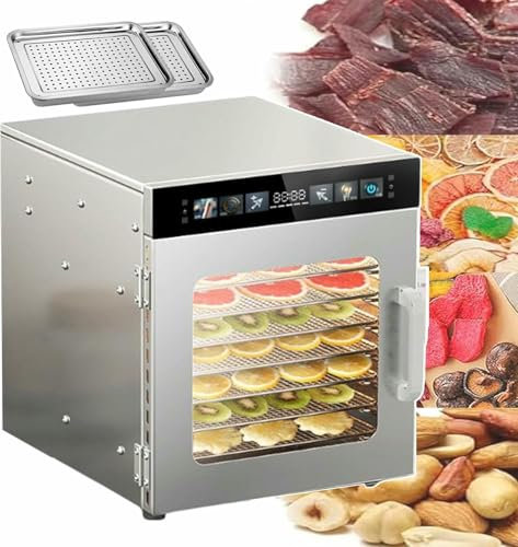 AFLEPCBRQ Food Dehydrator Machine 20~30kg, Electric Fruit & Jerky Drying Machine with 2 x Tea Tray, Commercial Food Dehydrator for Vegetables Meat Herb Beef Tea, 400W/1000W - 8/12 Layers,12-Layer