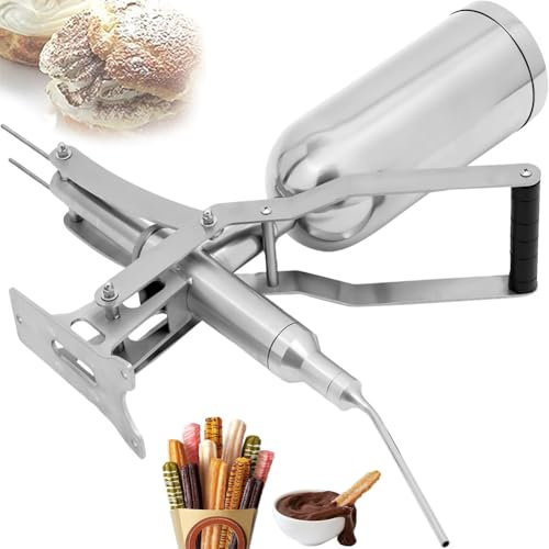 Filler Maker Machine, Stainless Steel Chocolate Jam Filling - Commercial and Home Cream Core Filling Machine - Donuts Dessert Puff Filling