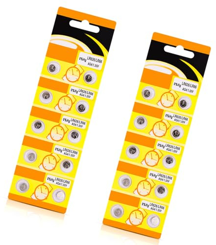 divuukyi Lot de 10/20 piles bouton alcalines AG4 LR626 en métal pour diverses applications