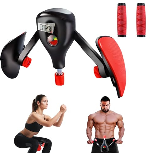 Aohcae 3 In 1 Oberschenkeltrainer, Beckenboden Trainingsgerät, Adduktoren Trainingsgerät Fitness Geräte Zuhause Beine, Beinpresse, Beckenbodentrainer für Männer & Frau Beintraining Armtraining (Rot)