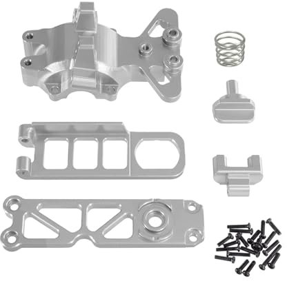 GTVNPOA Für MJX Für Hyper Go 16207/08 H16 H16BM H16PL H16V3 M162 M163 1/16 Metall Front Upper Getriebe Abdeckung Batterie Clip Upgrade Zubehör RC Zubehör(Silver)