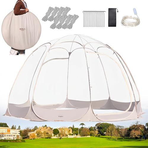 SAIYERUS Tenda a Bolla per Esterni – Tenda a Scomparsa Istantanea – Tenda da Gazebo per 8-10 Persone, Tenda con Schermo per Picnic, Barbecue, Feste, Patio e Campeggio, 3,6 x 3,6 x 2,2M