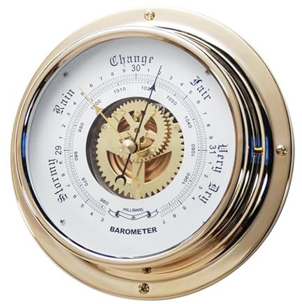 180mm Diameter Brass Barometer for Nautical Vessel Air Removal Equipment Maritime Barometer for Marine Weather Station