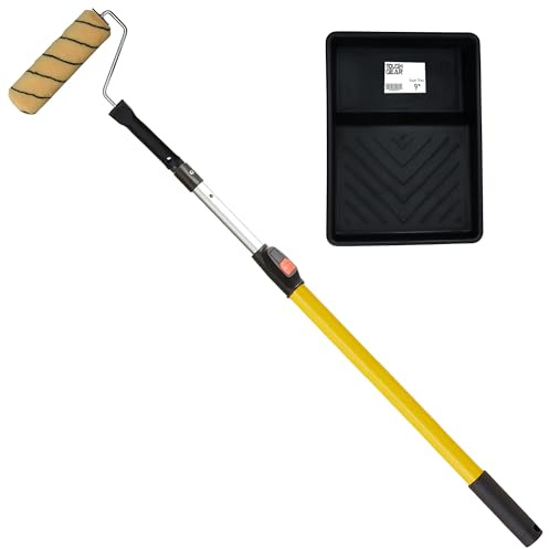 TG TOUGH GEAR Paint Roller Set with Tray – Medium Pile Roller Sleeve, Frame & Extension Pole – Smooth Coverage for Walls, Ceilings, Emulsion & Masonry Paints