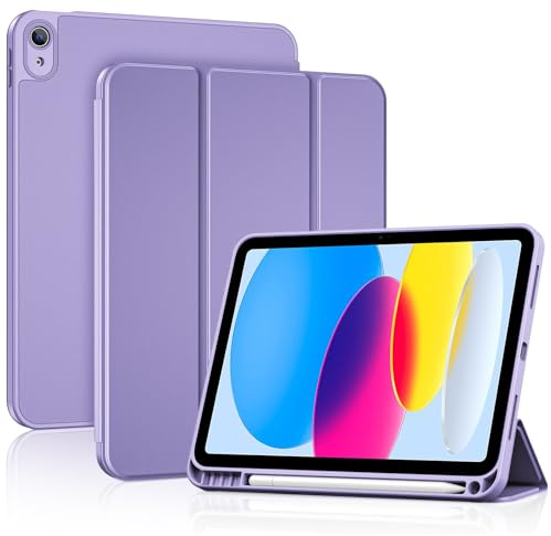 ProCase for iPad (A16) 11th Gen 11 inch 2025/10th Generation 10.9 inch 2022 Case with Pencil Holder, Full Camera Protection Slim Case with Soft TPU Back Cover -Light Purple