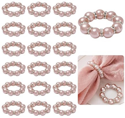 Serviettenringe mit Perlen, Serviettenringe, Serviettenhalter, Strasssteine, Schnalle, Knopf für formelle Hochzeit, Zuhause, Abendessen, Party, Erntedankfest, Bankett, Dekoration, 100 Stück