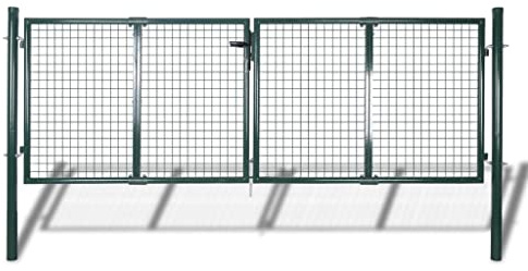 Refined Puerta de valla de acero verde 306x150 cm