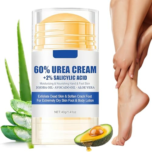 Crema Piedi Urea 60% 40g, Crema Idratante e Riparatrice per Talloni Screpolati, Mani e Piedi Secchi, Ammorbidisce Calli e Ragadi, per Pelle Screpolata e Danneggiata