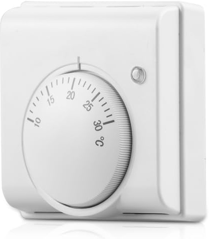 Behogan Raumthermostat: Thermostat Fussbodenheizung, Analoger Raumthermostat Fußbodenheizung Mit Mechanischer Drehknopf, Für 24 V °C Skala Heizsysteme (8.6 * 8.6 * 3.1cm)
