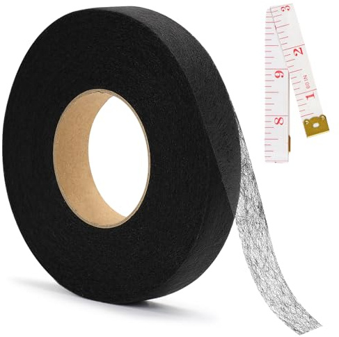 LPZMPZ 64M x 2CM Saumband zum Aufbügeln Waschfest, Nahtband zum Aufbügeln | Gardinen Kürzen ohne Nähen, Bügelband für Vorhänge zum Kürzen, Hemming Tape für Textilien, Hosen, Gardinen (Schwarz)