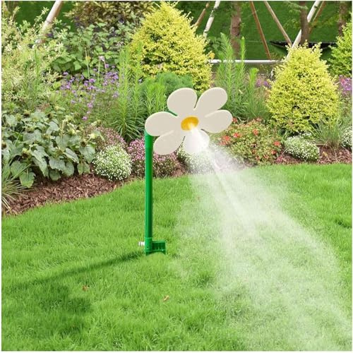 Crazy Daisy Sprinkler, 360° roterande dansande blomma vattensprinkler för gräsmatta och trädgård, roligt bevattningsverktyg för trädgårdsbevattning barn och husdjur lek, hållbar plastbas med livlig