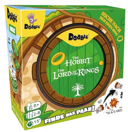 Asmodee, Dobble Der Herr der Ringe, Familienspiel, 2-8 Spieler, 6+ Jahre, 15 Minuten, Deutsch