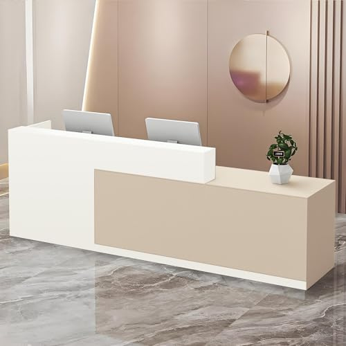 UULBDCD Empfangstheke Holz Modern Empfangstresen Theke Rezeption Tisch, Verkaufstheke Rezeption Mit Schublade Und Offenen Regalen, 100–180 cm Rezeptionstheken Für Salon Hotel Büros Lobbys Geschäft