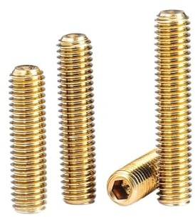10/20 Stück M2 .5 M3 M4 Messing Innensechskant Cup Point Stellschraube Kopfloser Inbuskopf Madenschraube Bolzen(M3x2mm-20pcs)