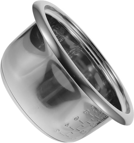 LOORGVEL Cuve Intérieure du Cuiseur à Riz 400w en Acier Inoxydable 2l | Cuiseur de Riz Cuve Inox, Remplacement du Pot Intérieur, Échelle Argenté Ronde