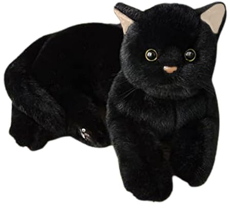 Générique Peluche Chat Noir Doux 30 cm | Animal en Peluche Kawaii pour et Adultes | Coussin pour Canapé, et Décoration | Idée Cadeau d'anniversaire, Saint-Valentin ou Halloween