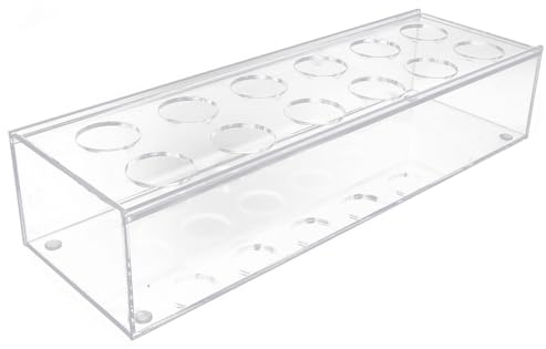 FUTUREORYY Maceta Acrílica Transparente Rectangular 30X10X65 CM 12 Orificios para Flores Jarrón Decorativo para Centro de Mesa Comedor y Decoración de Eventos
