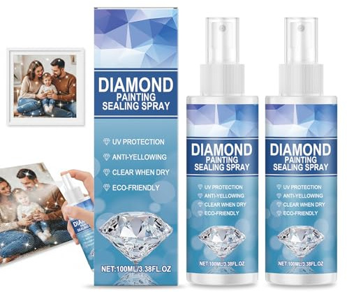 ALONK 2 Stück Diamond Painting Versiegelung Spray, Diamond Painting Sealer, Langlebig und Fest Transparent und Spurlos