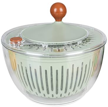 Delan 5L Salad Spinner – Large Lettuce and Vegetable Dryer, BPA-Free Washer with Quick-Stop Button & Easy Drainage, Green