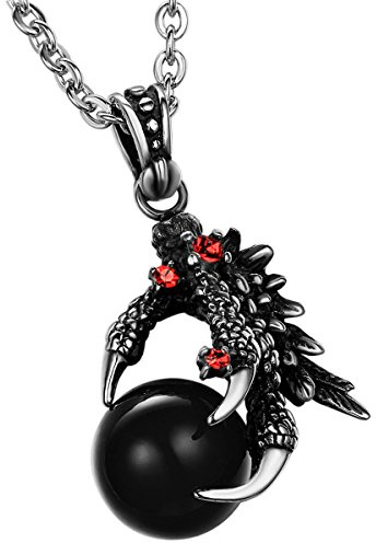 OIDEA Herren Halskette mit Anhänger, Edelstahl Kette mit Fliege Drachen Drachen Klaue Dog Tag Anhänger