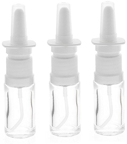 Leere Klarglas Nasenspray-Flasche 10ml mit Fingerzerstäuber, Kosmetex Glas Nasenzerstäuber Vaporizer Nasensprühflasche, 3x 10 ml Klarglas