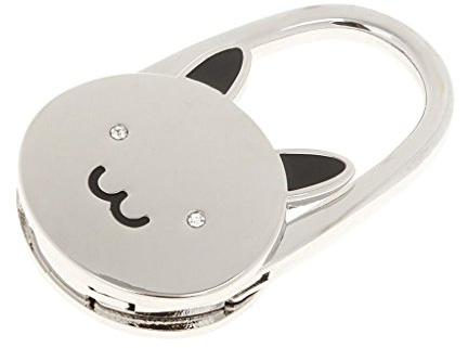 Inzopo Tischtasche Haken Halter Katze Kopf Muster - Silberfarben - Zinklegierung - Bis zu 5 kg belastbar