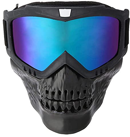 Keenso Motorrad Maskenbrille, Unisex Outdoor Abnehmbare Motorradbrille Helm Maske Skibrille Sport Motorrad Racing Augenschutzbrille