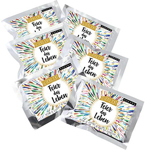 Fortunas Glückslicht | Edition Lovely | Feier das Leben | Mit bunter Illustration | 6er-Set