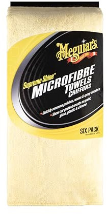 Meguiar's X2035EU Chiffons Microfibre Supreme Shine - Lot de 6 - Ultra-Doux et Absorbants pour Voitures
