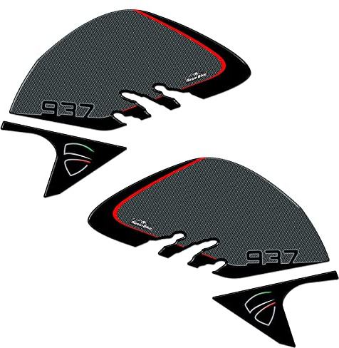 Resin Bike Motorbike 3D Stickers Compatible with Ducati Monster 937 2021-2026. Bike Tank Side Protector Grip from Impact and Scratches. Sticker 3D Resin Gadget Moto