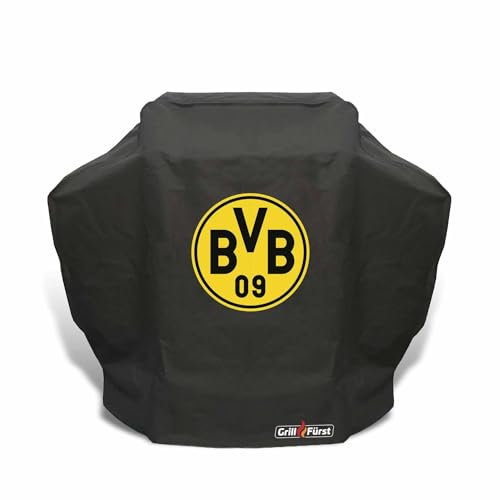 Grillfürst Grill Abdeckhaube BVB Borussia Dortmund - robuste Grill-Abdeckung 138 x 72 x 115 cm, wetterfest und wasserdicht, Abdeckung Gasgrill für Weber Gasgrill Serie Spirit 300