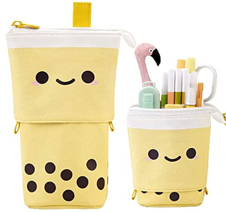 Gienxias Niedliches Federmäppchen, selbststehend, Teleskop-Federmäppchen, Schreibwaren, Büro, Tasche, Organizer, Schultasche, Pop-Up-Kosmetiktasche, Make-up-Tasche für Frauen, Studierende, Erwachsene